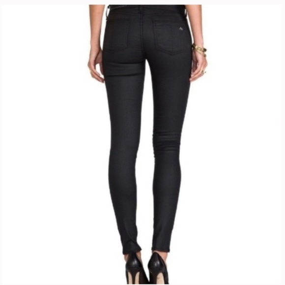 Rag & Bone sz 25 black coated skinny jeans - Picture 2 of 7